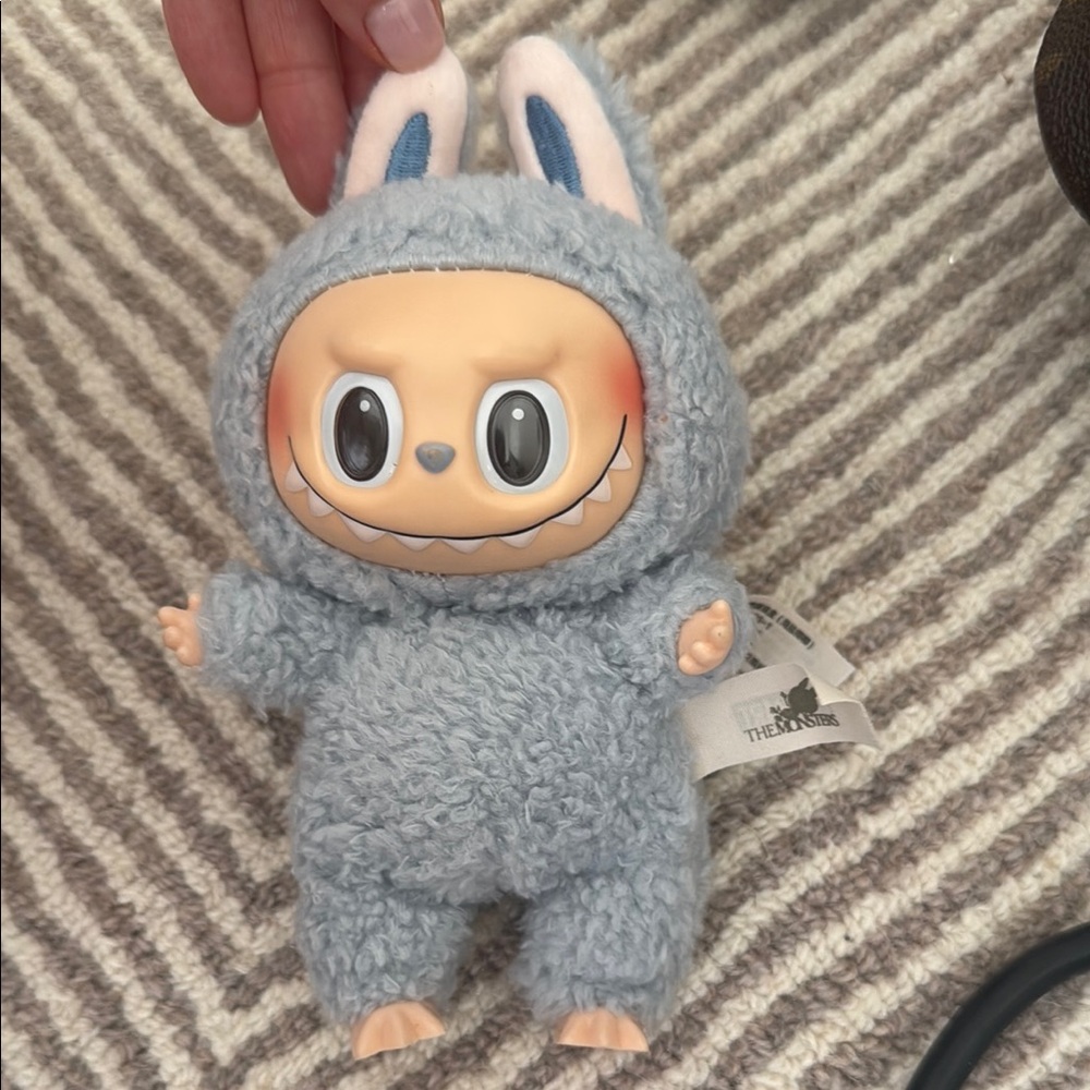 Gray Furry Bunny Doll- Labubu